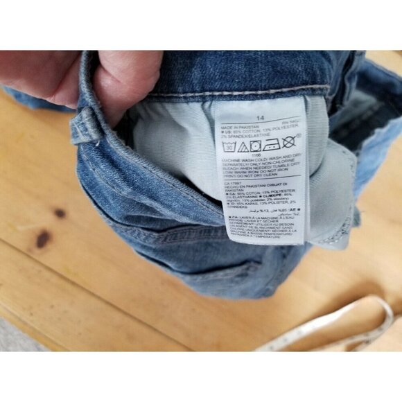 Old Navy Women's Curvy Straight Distressed Medium Wash Blue Jeans Size 14 - Picture 7 of 11